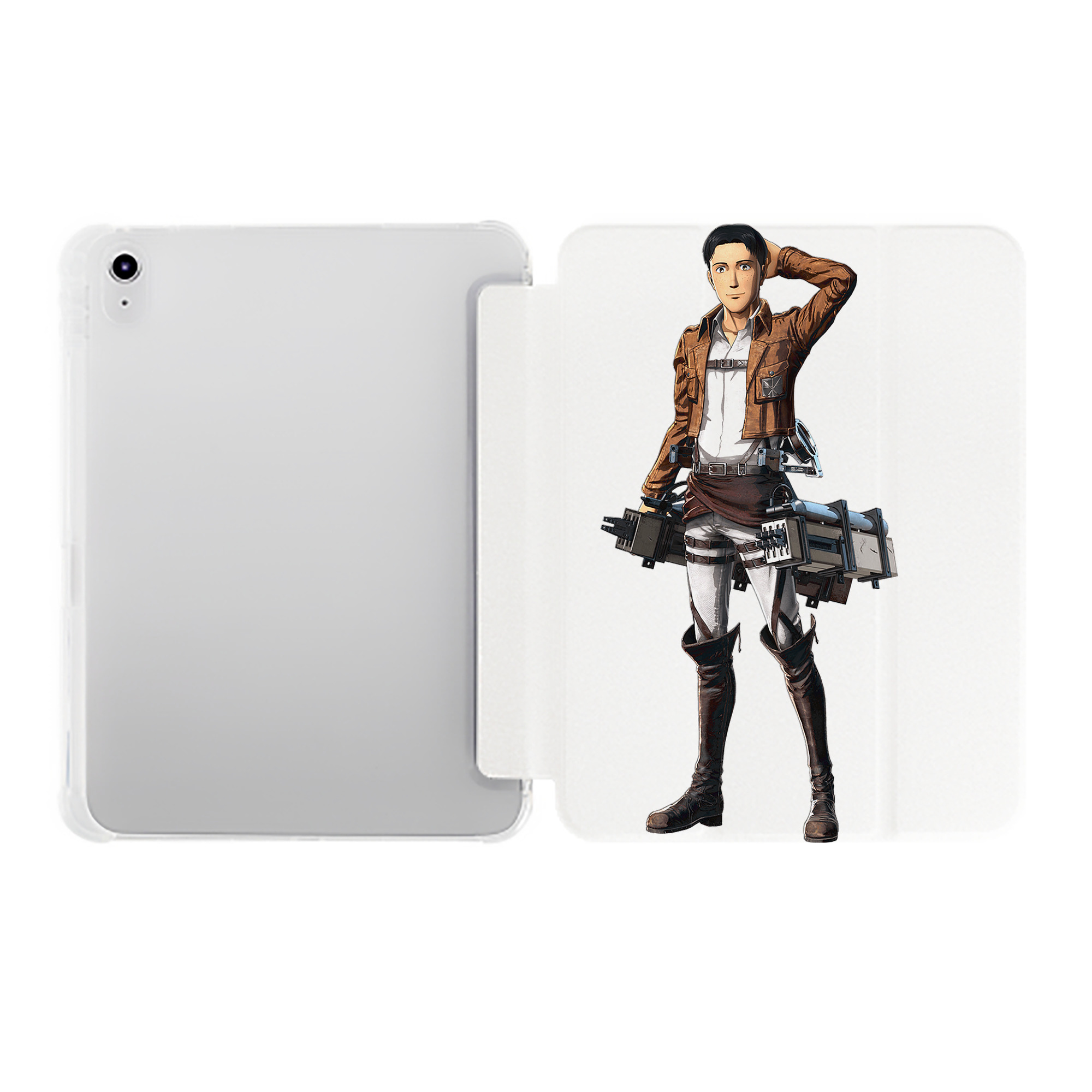 （画像用） 進撃の巨人 Attack on Titan IPad ケース ペン収納付き 三つ折りスタンド PUレザー×シリコン 対応機種9.5/10.5/10.9インチ
